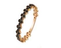 Rose Gold Band Black Diamond Ring with 0.46 ct Black Diamonds