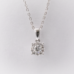 White Gold Fabulous Diamond Pendant with 0.31 ct Natural Diamond