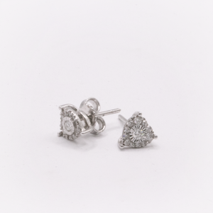 White Gold Heart Diamond Earrings with 0.36 ct Diamonds