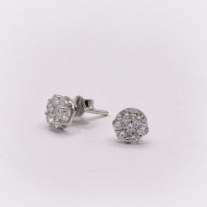 White Gold Ladies Earrings with 0.56ct Round Shaped Diamonds