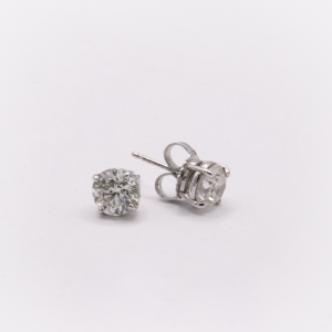 Diamond Solitaire Earrings Studs 1.01 CT tw Round Cut Natural Diamante