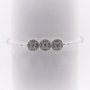 White Gold Bracelet Halo with 0.9 ct Round Natural Diaminds