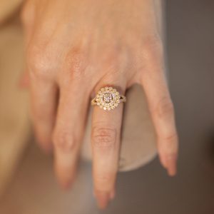 Yellow Gold Diamond Ring  HIMO with 0.82 ct Natural Diamonds