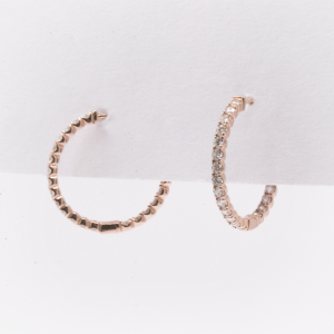 Inside-Out Rose Gold Hoop Earrings with 1.45 ct. Diamonds