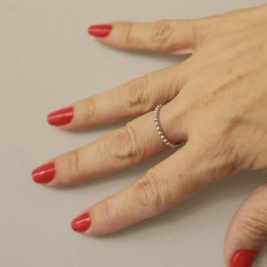 14K Yellow Gold Stakable Band Diamond Ring