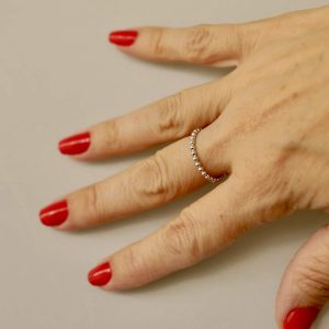 14K White Gold Stakable Band Diamond Ring 
