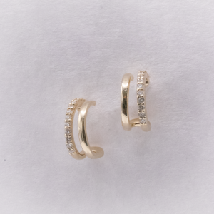 Yellow Gold Eaargings 0.20 Ct Diamonds