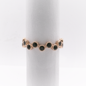 Rose Gold Diamond Rings with 1.10 ct Black Diamonds