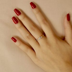 Yellow Gold Diamond Ring with 0.35 ct Natural Diamonds