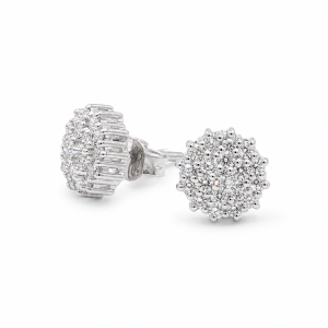 White Gold Ladies Earrings with 0.57ct Round Shaped Diamonds