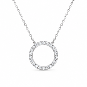 White Gold Pendent with 0.48 ct Diamond Circle Pendent